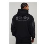 Man Oversized Dragon Graphic Puff Print Hoodie