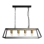 Marcella 4 Light Glass Black Metal Ceiling Fitting