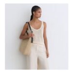 Margot Raffia-Effect Shoulder Bag in Natural