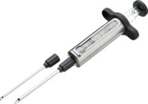 MasterClass Meat Injector for Adding Flavour Marinades, Herbs, Seasoning and Sauces, Stainless Steel, Silver/Black