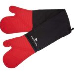 MasterClass Seamless Silicone and Cotton Double Oven Glove, Red and Black
