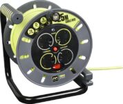 Masterplug Pro-XT Four Socket Open Cable Reel Extension Lead with Winding Handle, Thermal Cut Out and Power Switch – Prime Exclusive