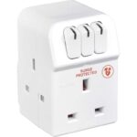 Masterplug Three Socket Surge Protected Adaptor with Individual Switches – Prime Exclusive