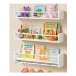 Mazjoaru 58cm White Wood Nursery Shelves for Kids Room
