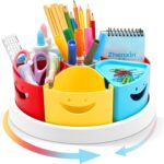 MeCids Art Supply Storage and Organizer – 360 Rotating Pen Holder and Pencil/Marker Organizer for Desk, Office, Classroom
