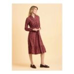 Meadow Burgundy Midi Dress – Long Sleeve