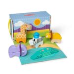 Melissa & Doug Blockables Safari Snap & Play Wooden Animal Stacking & Building Blocks Age 2 – FSC