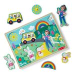 Melissa & Doug Ms. Rachel Wooden Song Peg Puzzle