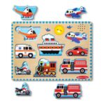 Melissa & Doug Vehicles Sound Puzzle Light-Activated Sounds 8-Pcs