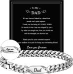 Men Bracelet Curb Chain Dad Son Husband Stainless Steel Christmas Jewelry Gifts
