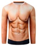 Mens 3D Funny Muscle Print Long Sleeve T-Shirt – Sold by HUIJA / FBA