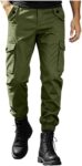 Mens Cargo Trousers Winter Warm Pants Multi Pocket Bottoms Utility Jogger