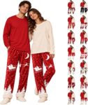 Mens Christmas Pyjamas Fluffy Pj Bottoms Lounge Pants with Pockets