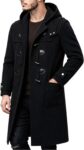Mens Coats Hooded Jackets Toggle Buttons Overcoat Winter Jacket