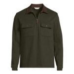 Mens Corduroy Collar Bedford Quarter Zip Jumper