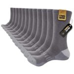 Mens Cotton Crew Socks, Cushioned Work Athletic Socks, Sizes 12 – 14, 6 Pairs – Sold by Stoeury / FBA