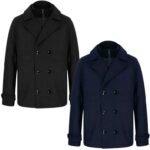 Mens Double-Breasted Coats with Quilted Inserts with Code (5 styles available, Sizes S-XXL)