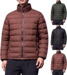 Mens Lightweight Puffer Jacket Stand Collar Zip Up Insulated Winter Coat