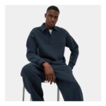 Mens Relaxed Rugby Sweater – Navy / S