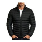 Mens Stand Collar Padded Winter Jacket