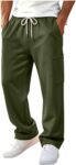 Mens Tracksuit Bottoms Regular Fit Cargo Trousers Drawstring Casual Chinos
