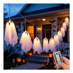 Mepham Halloween Ghost String Lights with Remote, 10 LEDs, Battery-Powered
