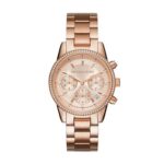 Michael Kors Bryant Womens Rose Gold Stainless Steel Watch