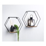 Michigan Hexagon Shelf Set 2pk – Black