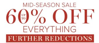 Mid season sale up to 60% off everything (further 15% with code)