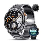 Military Smartwatch for Men, 1.7-Inch, 2 Straps, 1400mAh