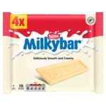 Milkybar White Chocolate Bar Multipack – Smooth & Creamy, 4 x 25g
