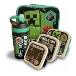 Minecraft 5-Piece Lunch Set with Water Bottle and Nesting Boxes