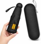 Mini Folding Umbrella with Case, Pocket Sized Lightweight Portable Umbrella, Light Compact Rain Umbrella for Travel Outdoor Daily Use, Small Sun Rain Pocket Umbrella for Girls and Women men