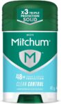 Mitchum Men Triple Odor Defense Deodorant Stick & Antiperspirant (41g) Clean Control Dermatologist Tested