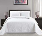 Mk Collection 3pc King/California King Oversize Diamond Bedspread Set (White)
