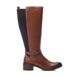 Moda in Pelle Natural Radelle Buckle Detail Leather Riding Boots, Size 5 Only