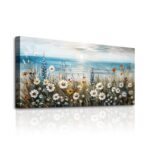 Modern Canvas Wall Art Wildflowers Landscape Painting 75×150 Cm
