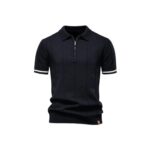 Modishion Turn-down Short-Sleeve Polo Shirt – Dark Navy