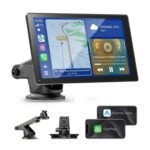 Moobsnry 9-Inch Wireless CarPlay/Android Auto Portable Screen with GPS