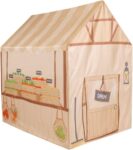 Mookie Activo Farmers Market Play Tent Indoor Outdoor Kids Playhouse Shop Role Play Tent with Roll Up Doors and Windows Storage Bag Easy Assembly Ages 12 Months
