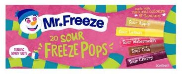 Mr Freeze Sour Freeze Pops 20 x 45ml instore Bearsden