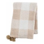 Mud Pie Womens Buffalo Check Chenille Scarf, Taupe, One Size