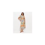 Multicolour Seaside Print Crepe Midi Dress
