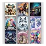 Mupmod 9-Pack Animals Diamond Art Kits for Adults 12×16