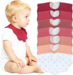 Muslin Baby Bibs Soft and Absorbent Adjustable Baby Dribble Bandana Bibs with Adjustable Snaps for Unisex Baby Girls & Boys,7-Pack