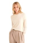 NAADAM Womens The Original Cashmere Crewneck Sweater, White, Size L – Sold & Shipped by Amazon US