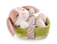 NICI Cuddly Toy Rabbit Cappuccino 12 cm – Soft Plush Toy Cute Plush Toy in Basket for Cuddling and Playing, for Children and Adults