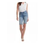 NYDJ Briella Roll-Cuff Denim Shorts, Biscayne, Size 811