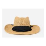 Natural Brown Open Weave Cowboy Hat with Black Bow