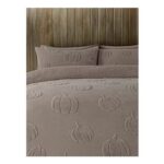 Natural Pumpkin Jacquard Soft Teddy Duvet Set